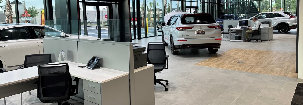 Interior of Mitsubishi Dealership