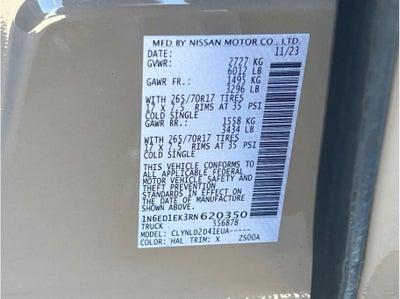2024 Nissan Frontier Crew Cab PRO-4X Pickup 4D 5 ft