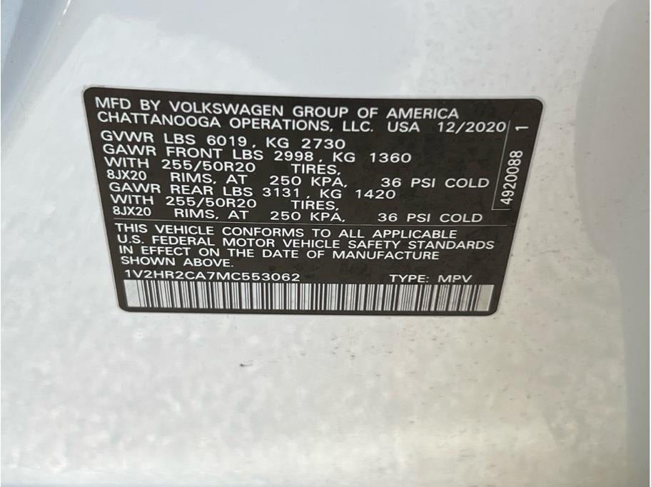 2021 Volkswagen Atlas SE 4Motion w/Tech Pkg Sport Utility 4D