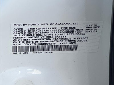 2019 Honda Passport EX-L Sport Utility 4D