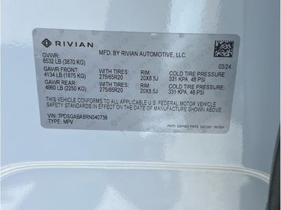 2024 Rivian R1S Quad Large Sport Utility 4D