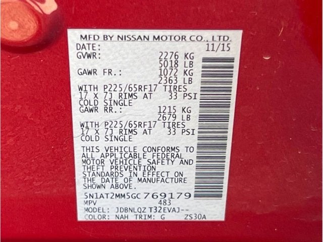 2016 Nissan Rogue SV Sport Utility 4D