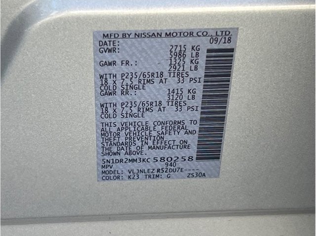 2019 Nissan Pathfinder SV Sport Utility 4D