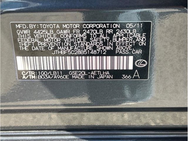 2011 Lexus IS IS 250 Sedan 4D