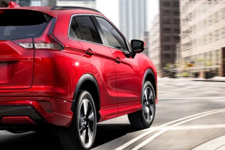 Red 2024 Mitsubishi Eclipse Cross View from Rear Angle