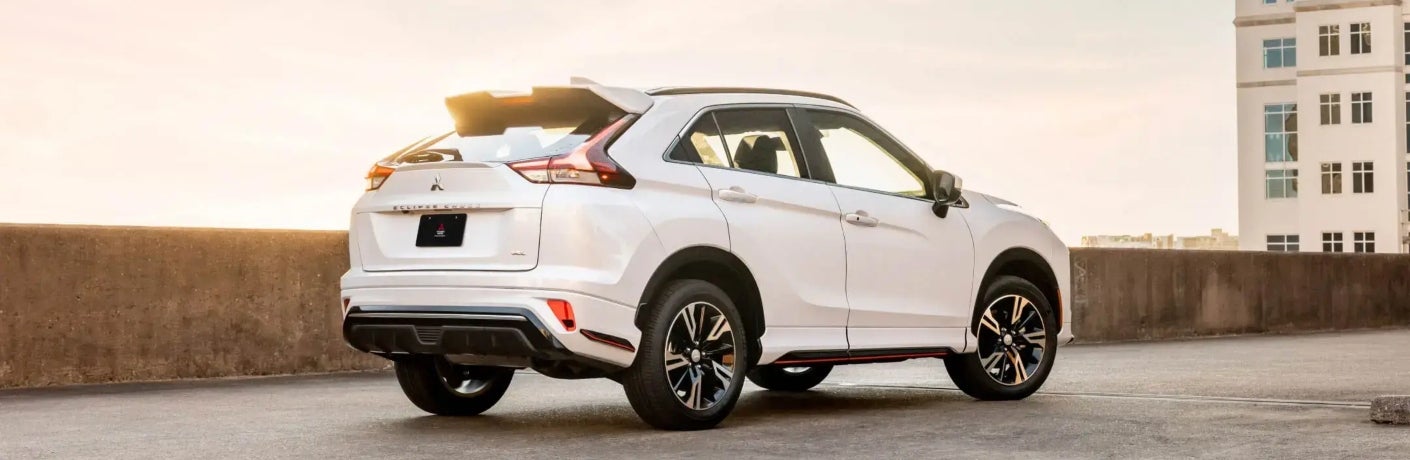 Rear Side View of 2024 Eclipse Cross in White